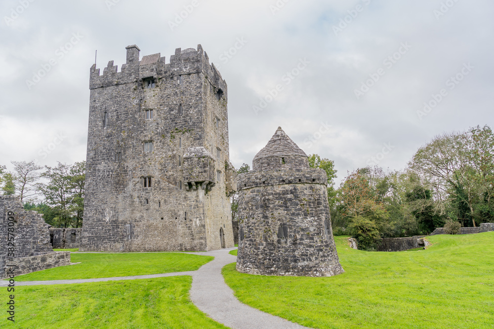 Aughnanure Castle, Oughterard, County Galway, Ireland. This well preserved medieval structure is a popular historical tourist attraction.