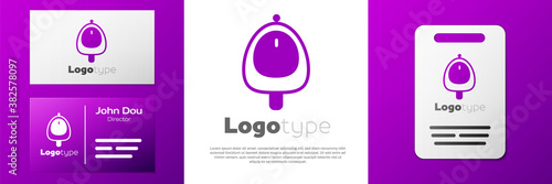 Logotype Toilet urinal or pissoir icon isolated on white background. Urinal in male toilet. Washroom, lavatory, WC. Logo design template element. Vector.