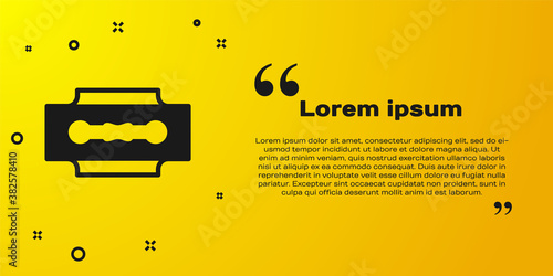 Black Blade razor icon isolated on yellow background. Vector.