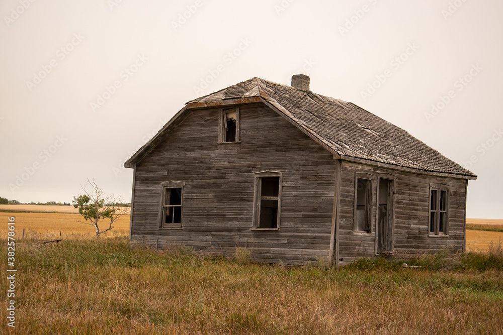 Abandoned homestead from the early 1900s on the Canadian Prairies Abandoned homestead from the early 1900s on the Canadian Prairies