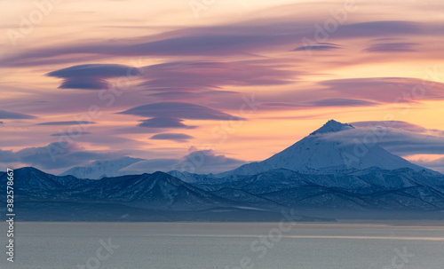 Kamchatka, lenticular clouds over Vilyuchinsky volcano © Alexander