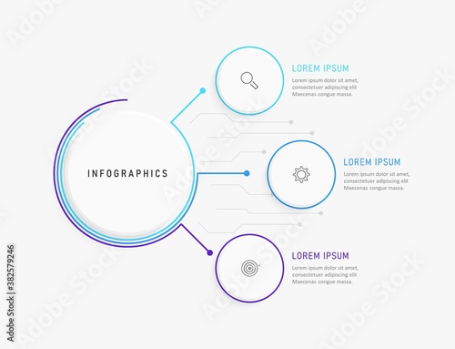 Vector Infographic label design template with icons and 3 options or steps. Can be used for process diagram, presentations, workflow layout, banner, flow chart, info graph.
