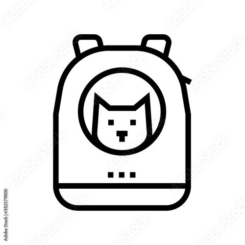 backpack for cat carrying line icon vector. backpack for cat carrying sign. isolated contour symbol black illustration