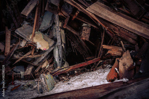 Fototapeta Naklejka Na Ścianę i Meble -  Mountain of wreckage