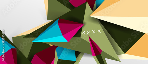 3d low poly abstract shape background vector illustration