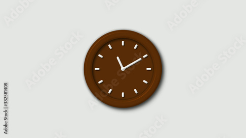 New orange dark 3d wall clock isolated on white background,wall clock isolated