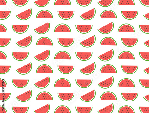 Cute seamless vector pattern with watermelons