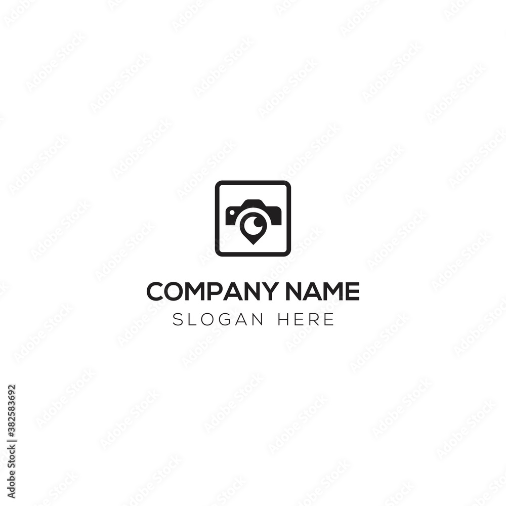 Pin camera logo design vector EPS10 Pin camera logo design vector EPS10