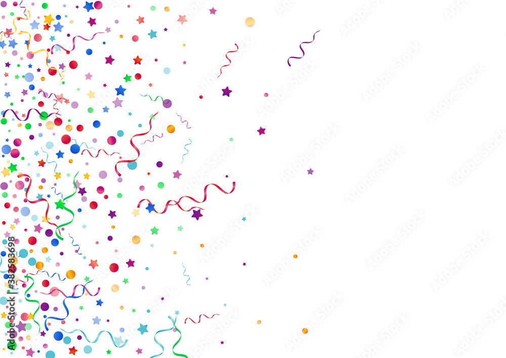 Red and Yellow Particles Happy Vector White 