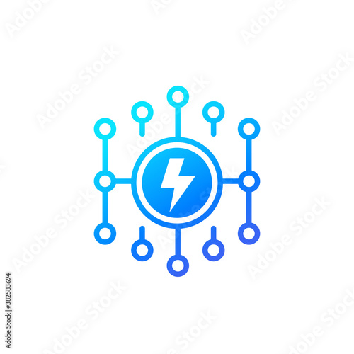electricity, electric grid icon, vector
