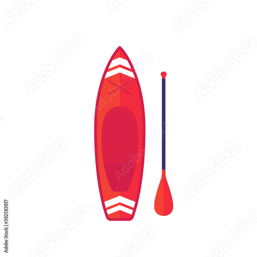 SUP board and paddle vector illustration