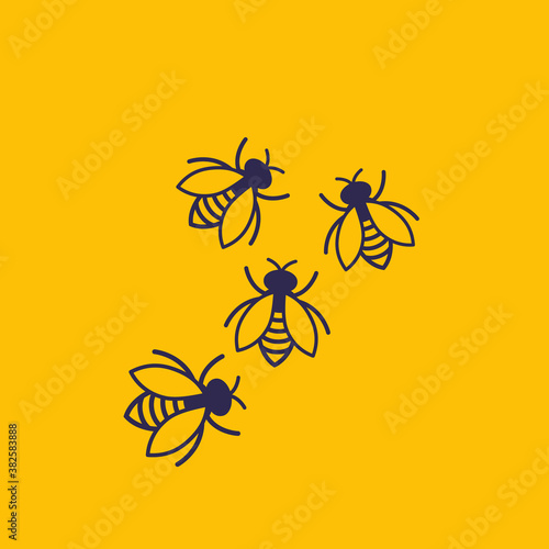 bees vector for web and print