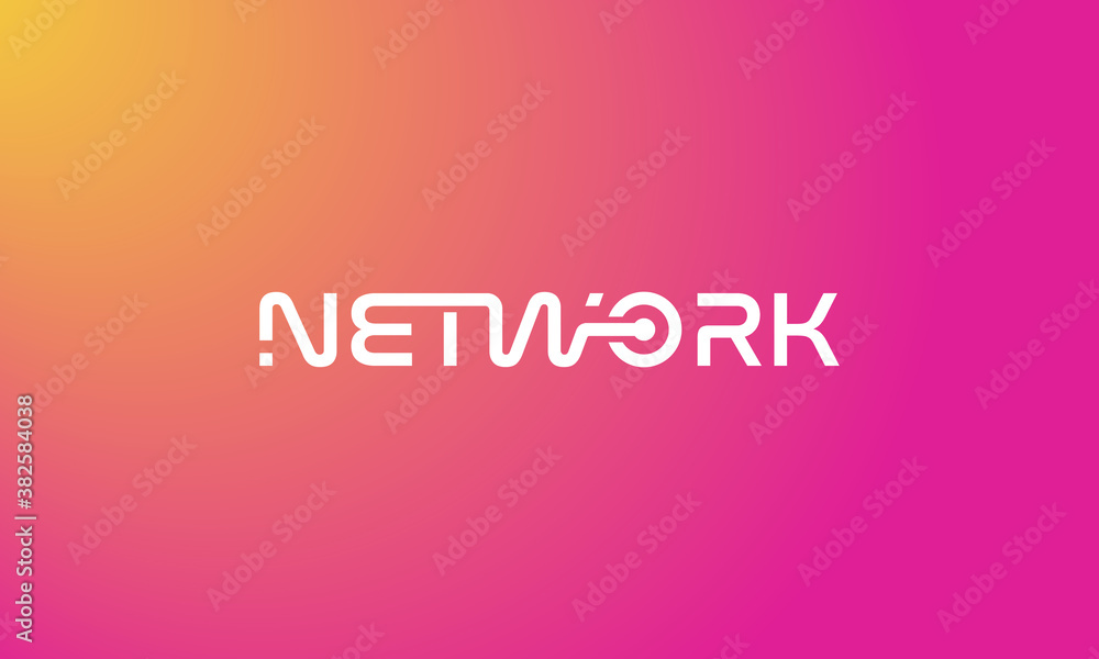 illustration vector graphic of abstract, modern, simple, minimalist, techy, word mark, wordmark for NETWORK logo design