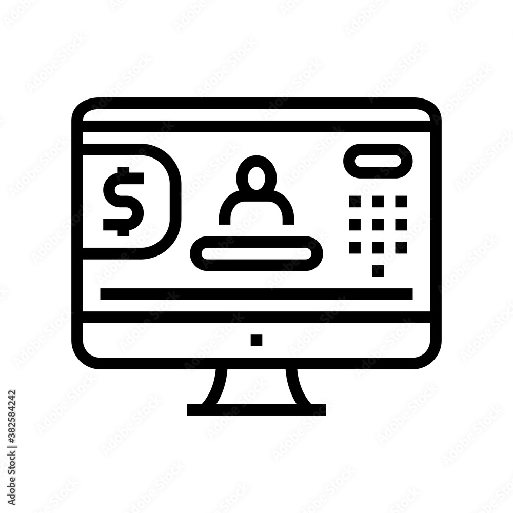 internet online banking line icon vector. internet online banking sign. isolated contour symbol black illustration internet online banking line icon vector. internet online banking sign. isolated contour symbol black illustration