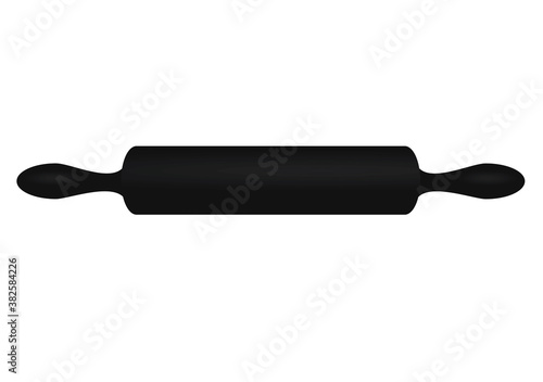Black rolling pin. vector illustration