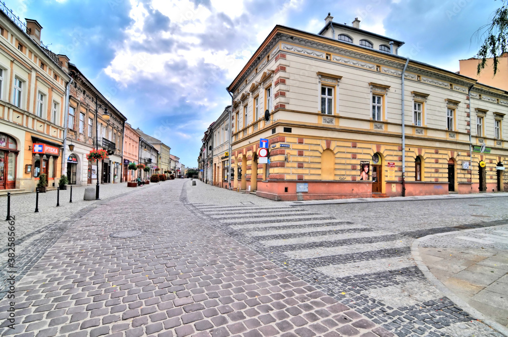 Widok starego miasta w Jarosławiu, Polska