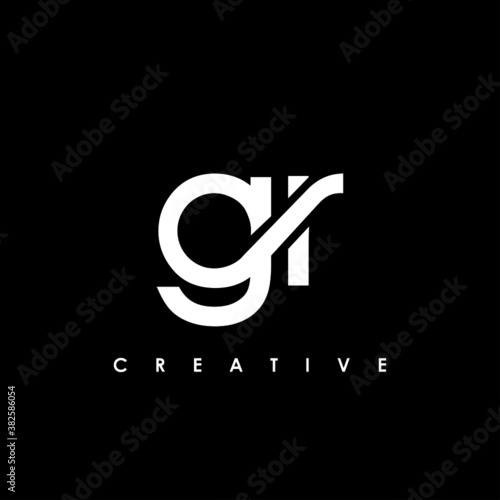 GR Letter Initial Logo Design Template Vector Illustration