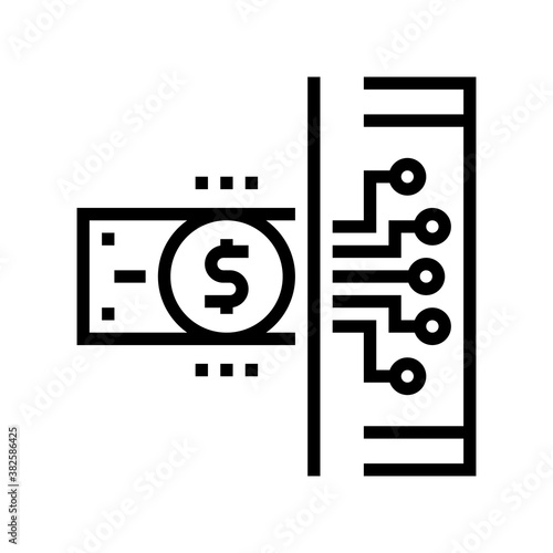 electonic money line icon vector. electonic money sign. isolated contour symbol black illustration photo