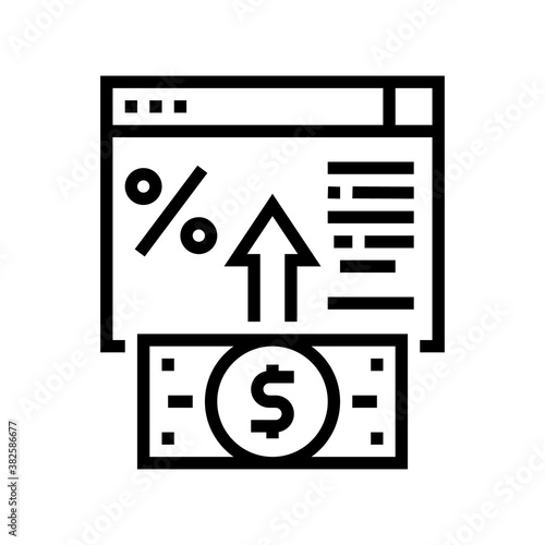 electronic deposit line icon vector. electronic deposit sign. isolated contour symbol black illustration