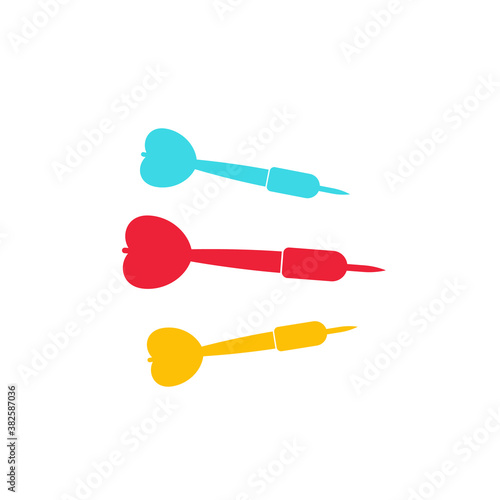 Darts on white, vector art