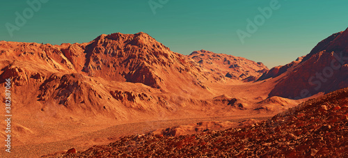 Mars landscape, 3d render o...