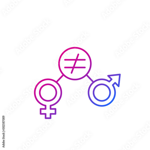 gender equity icon, trendy line vector