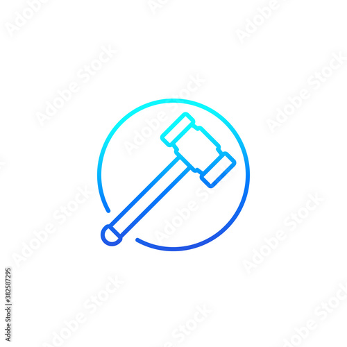 sledgehammer line icon on white