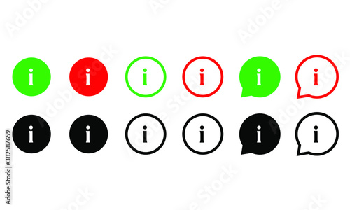 red and green Information icon in vector