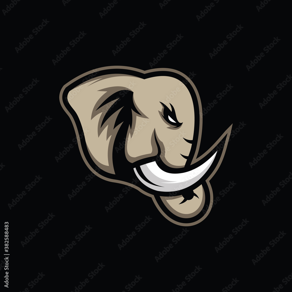elephant head illustration. vector. esport logo. logo elephant head illustration. vector. esport logo. logo