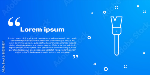 White line Paint brush icon isolated on blue background. For the artist or for archaeologists and cleaning during excavations. Vector.