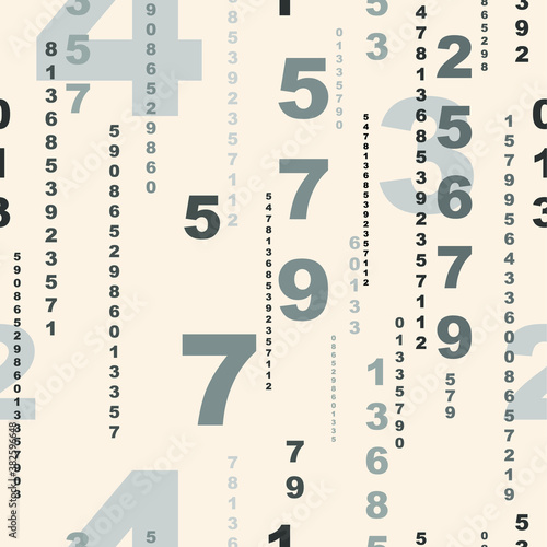 numbers on white background with seamless pattern.
