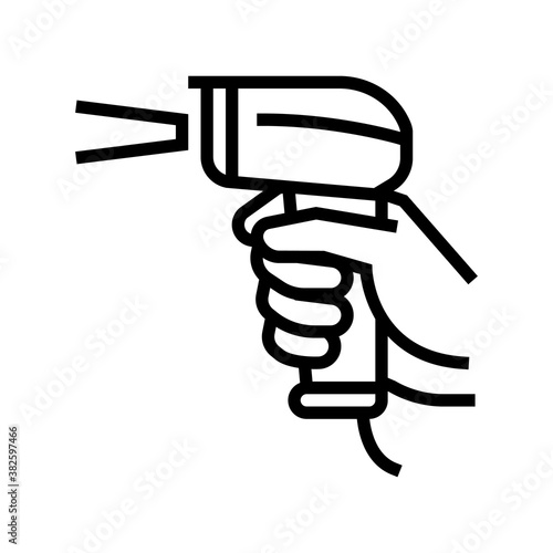 barcode scanner line icon vector. barcode scanner sign. isolated contour symbol black illustration