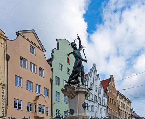 Historic Merkur fountain in Augsburg