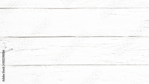 White Wooden table of planks top view background and texture