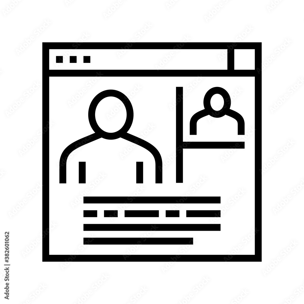 internet communication line icon vector. internet communication sign. isolated contour symbol black illustration