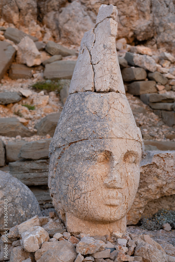 The gigantic statues of gods on mount Nemrut. Stock Photo Adobe Stock