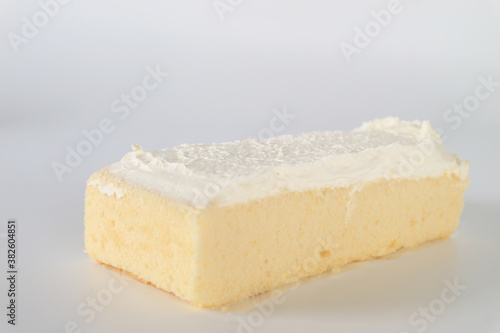 Milk Cake Saffron on white background