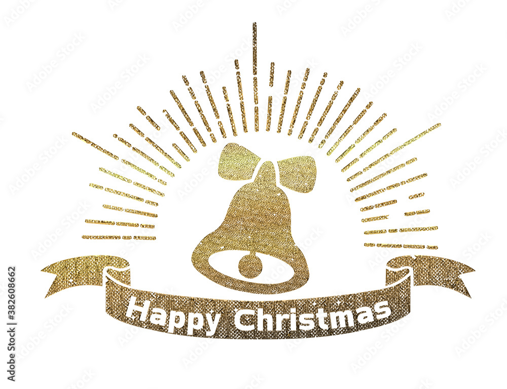 手描きタッチのハッピークリスマスのロゴマーク ゴールド 集中線とベルのイラストchristmas Logo Mark Stock Illustration Adobe Stock 手描きタッチのハッピークリスマスのロゴマーク ゴールド 集中線とベルのイラストchristmas Logo Mark Stock Illustration Adobe Stock