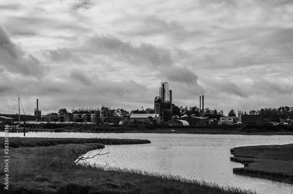 View of the Industrial plant across the river Rother View of the Industrial plant across the river Rother