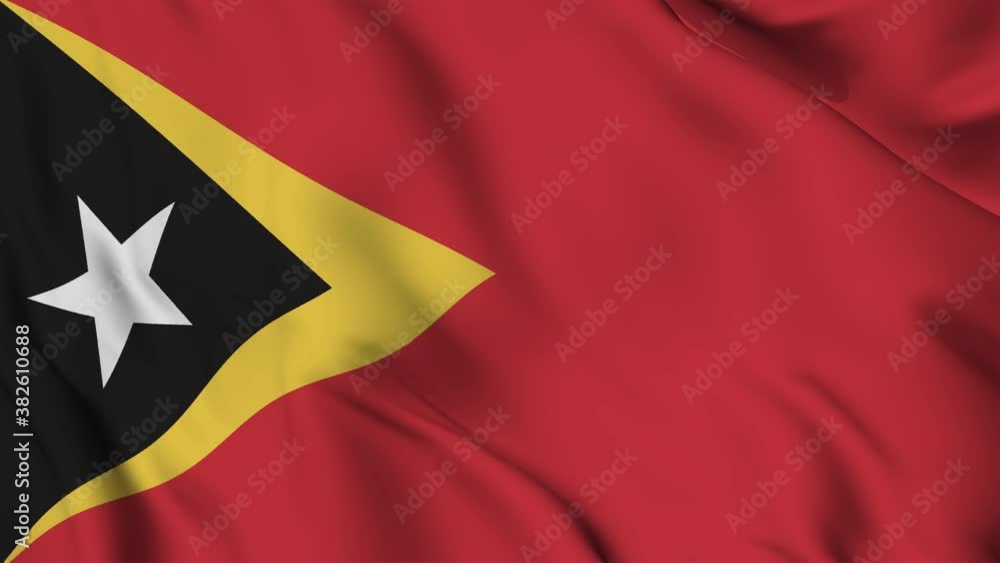 Flag of the Democratic Republic of East Timor waving gently in the wind Flag of the Democratic Republic of East Timor waving gently in the wind
