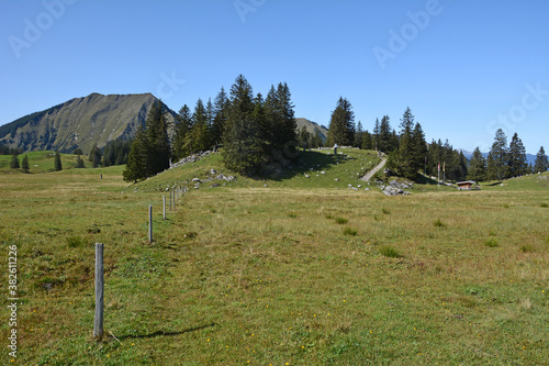 Älggialp, Sachseln, Kanton Obwalden, geografischer Mittelpunkt der Schweiz photo