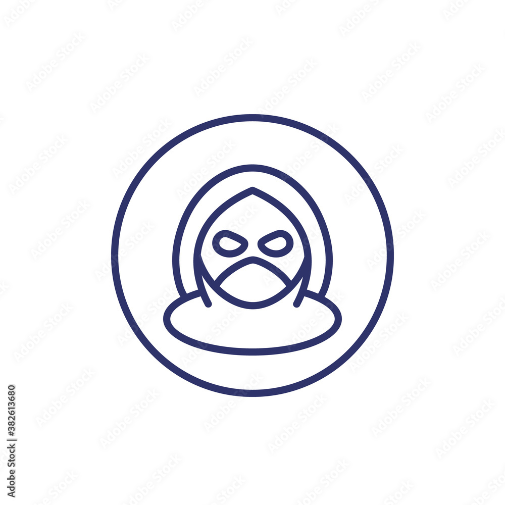 criminal, thief or robber line icon criminal, thief or robber line icon