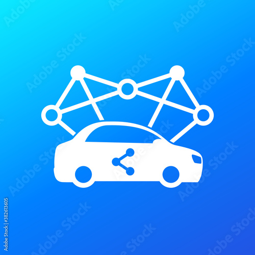 carsharing icon for web and apps, vector art