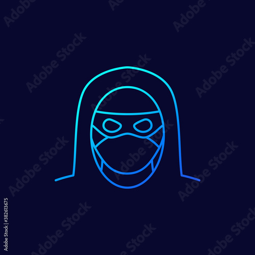 criminal or thief icon, line design
