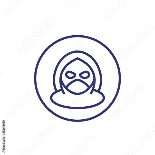 criminal, thief or robber line icon