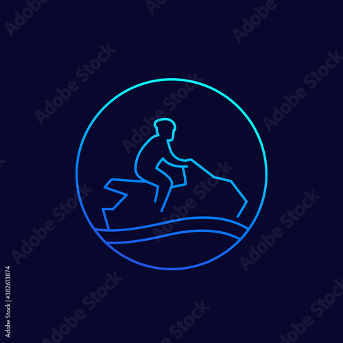 Jet ski line icon, vector