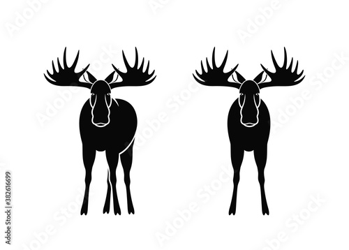 Moose logo. Isolated moose on white background. Elk