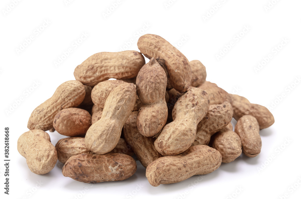 peanuts on a white background peanuts on a white background