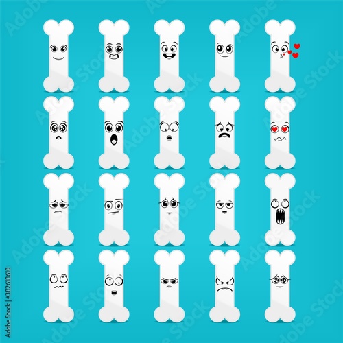 Bone character facial expression.  Illustration vector