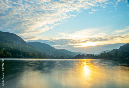 sunrise over the lake